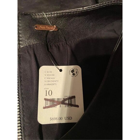 NWT Free People City Slicker Leather Mini Dress Size 10 retail $695 - Picture 6 of 6